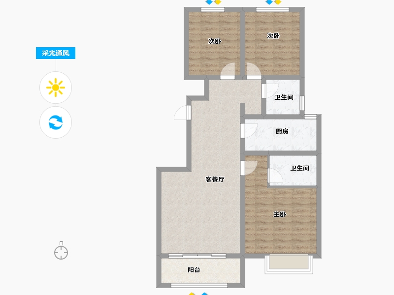 山东省-济南市-中洋和天下-89.01-户型库-采光通风