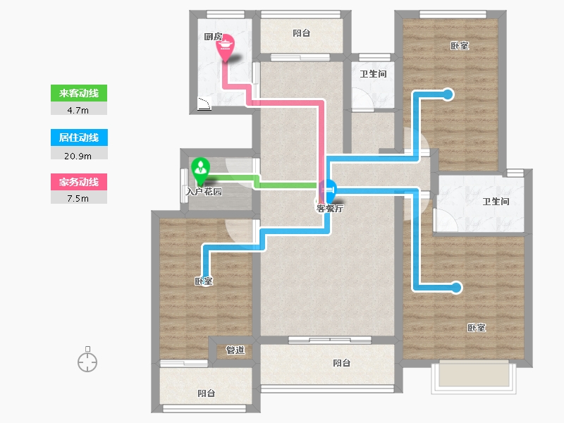 河南省-焦作市-沁阳一号公馆-105.86-户型库-动静线