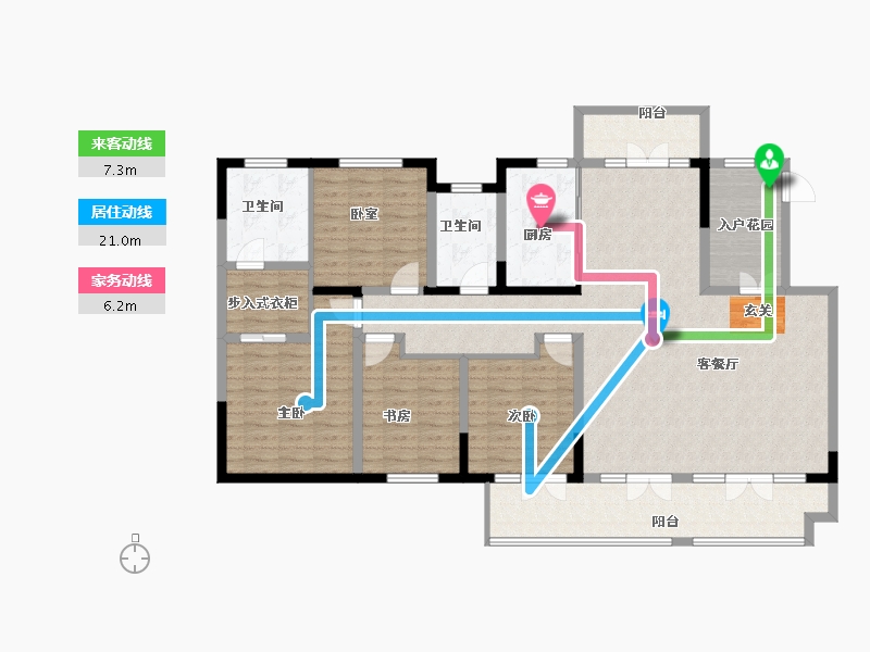 山东省-青岛市-檀府御园-150.03-户型库-动静线