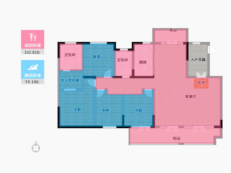 山东省-青岛市-檀府御园-150.03-户型库-动静分区