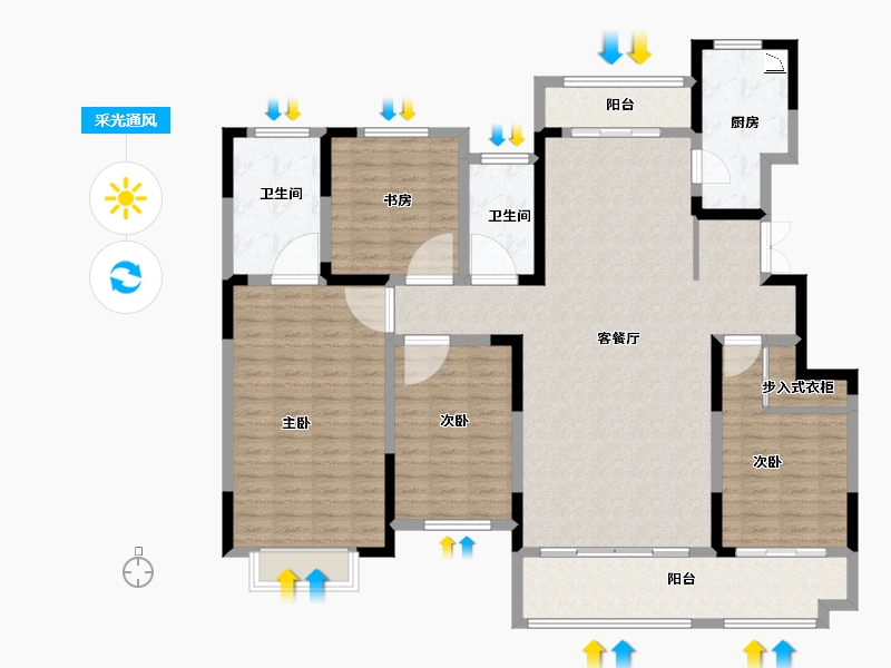 山东省-济南市-四建美林花园-151.00-户型库-采光通风