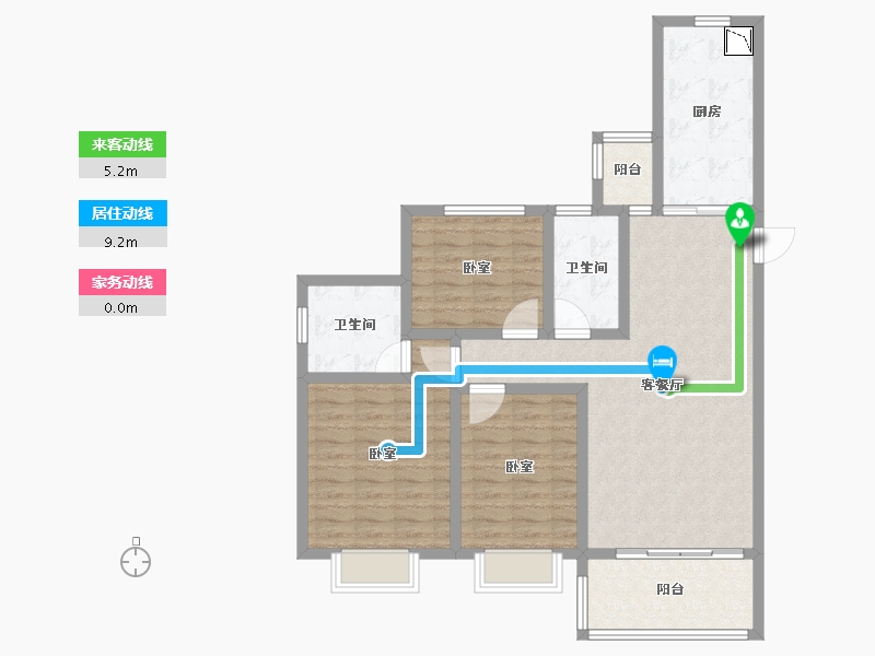 山东省-烟台市-烟台恒大海上帝景-100.75-户型库-动静线