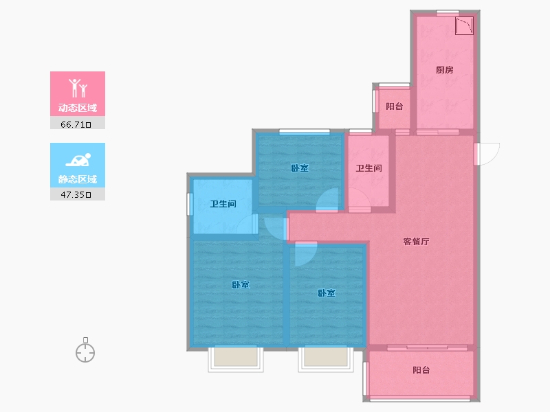 山东省-烟台市-烟台恒大海上帝景-100.75-户型库-动静分区