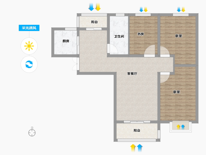 河南省-郑州市-国泰一品庄园-99.00-户型库-采光通风