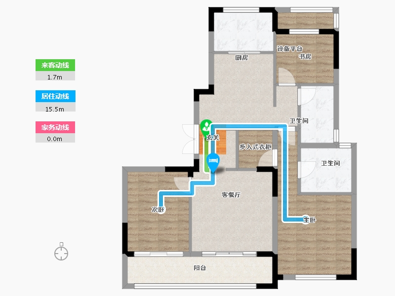 江苏省-常州市-弘阳燕澜风华住宅-100.00-户型库-动静线