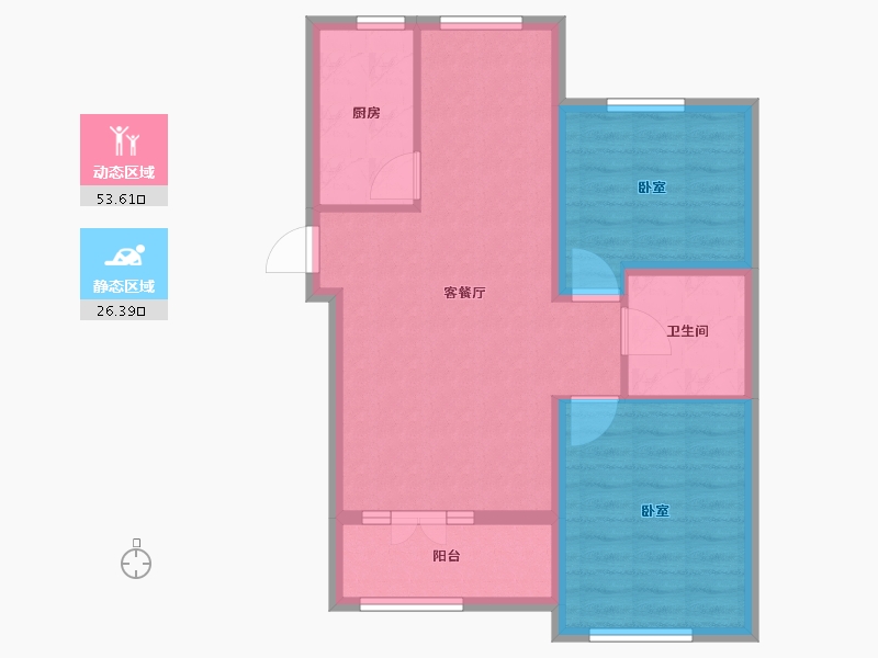 山东省-烟台市-阳光首院-71.71-户型库-动静分区