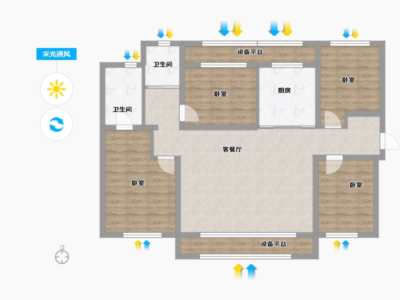 新疆维吾尔自治区-乌鲁木齐市-秦基澜城-104.59-户型库-采光通风