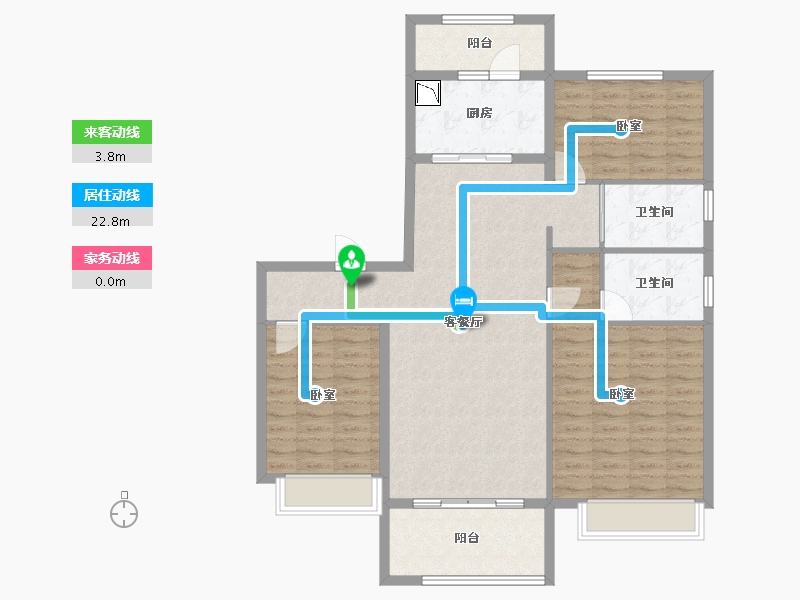 山东省-聊城市-碧桂园天誉-110.41-户型库-动静线