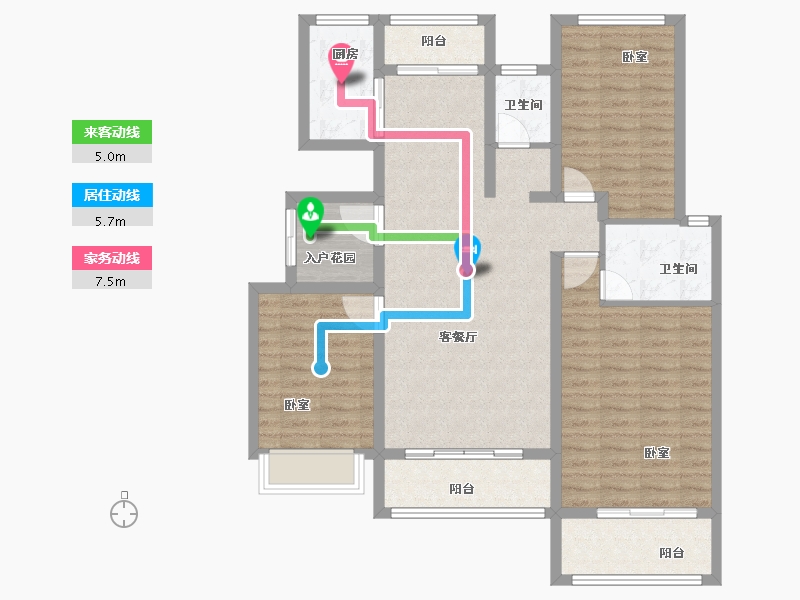 河南省-焦作市-沁阳一号公馆-105.93-户型库-动静线