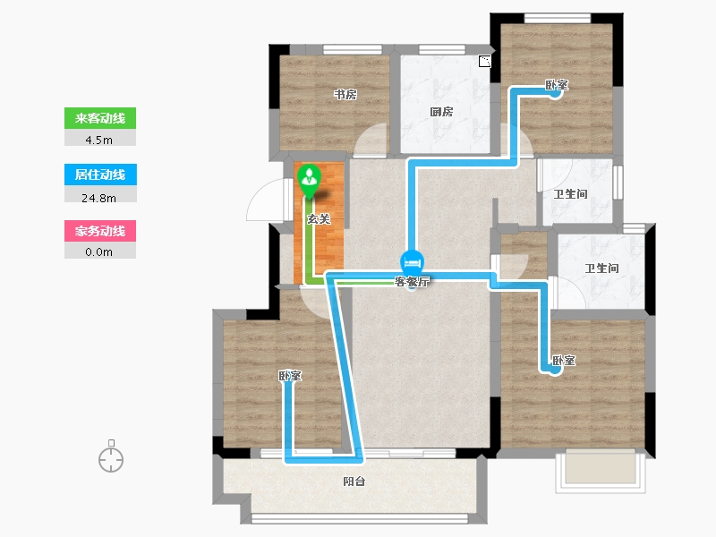 浙江省-嘉兴市-万科朝起云山府-91.00-户型库-动静线