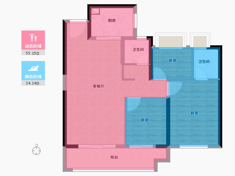 福建省-泉州市-大唐国韵春天-80.00-户型库-动静分区