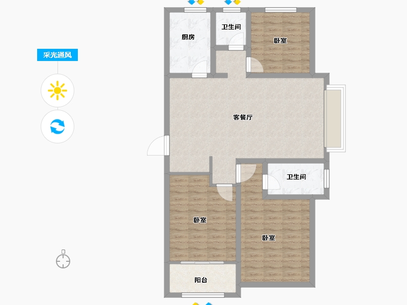 山东省-菏泽市-枫庭世家-97.00-户型库-采光通风