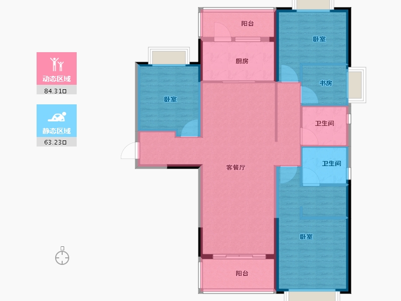 河南省-安阳市-林州恒大悦府-133.77-户型库-动静分区