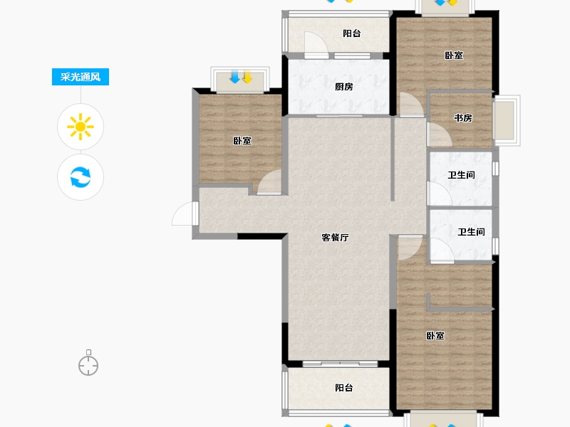 河南省-安阳市-林州恒大悦府-133.77-户型库-采光通风