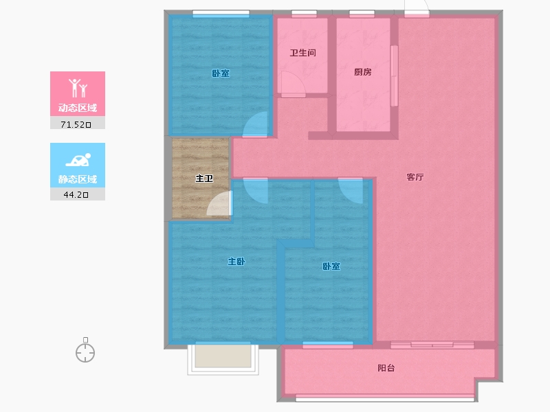 山东省-日照市-裕升大唐华府-108.58-户型库-动静分区