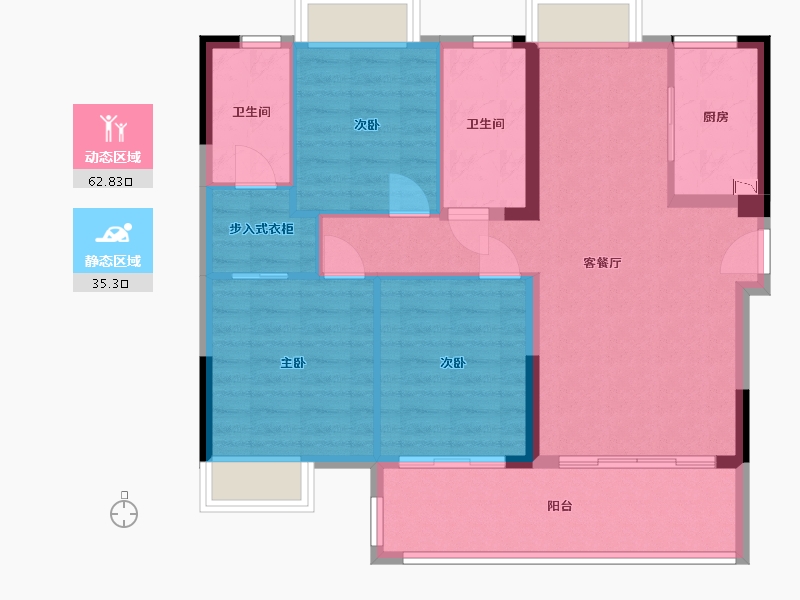 福建省-福州市-中发·海悦天澜-88.38-户型库-动静分区