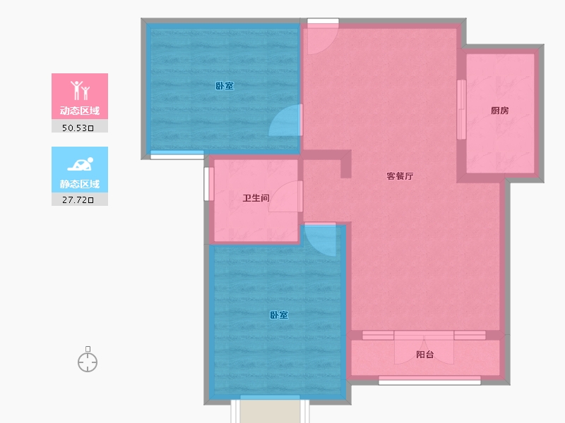 山东省-济宁市-西岸华府二期-69.99-户型库-动静分区