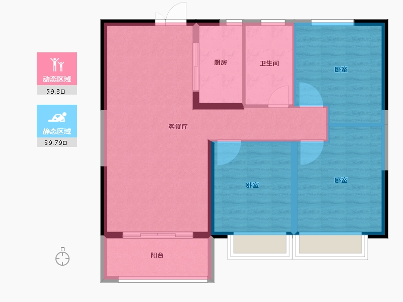 河南省-安阳市-建业凤凰城北岸-89.99-户型库-动静分区