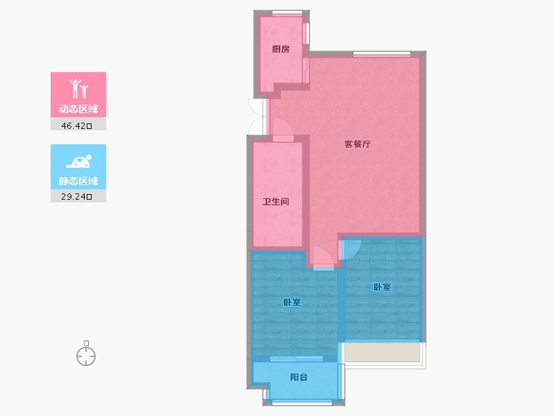 山东省-德州市-绿城百合花园-67.10-户型库-动静分区