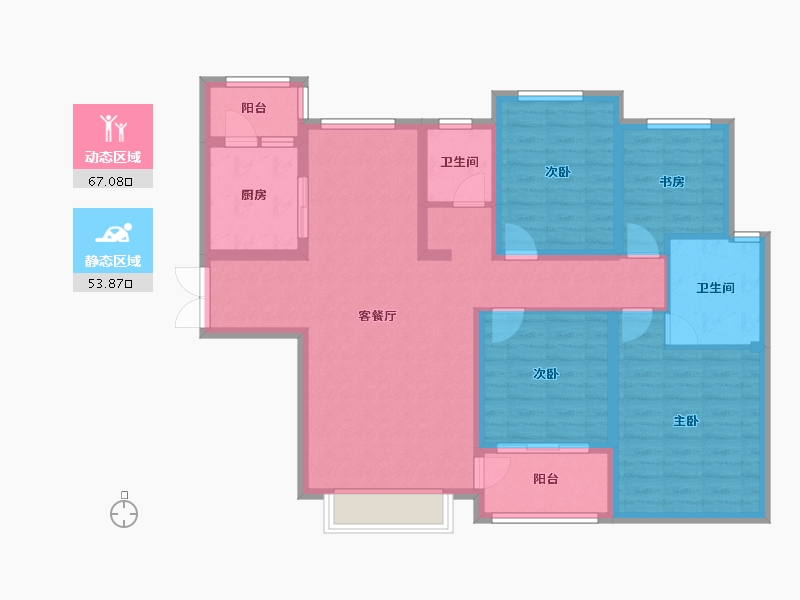 山东省-济南市-名悦山庄-107.80-户型库-动静分区