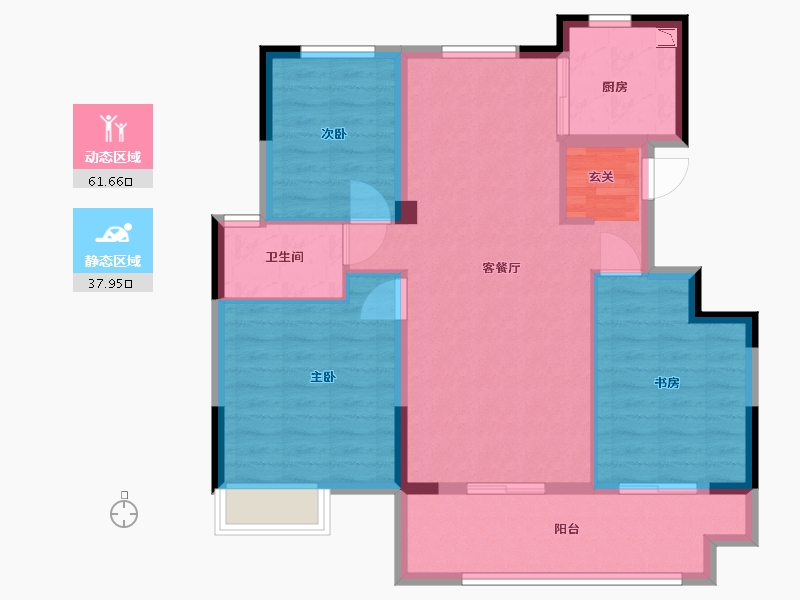 安徽省-蚌埠市-安建·汉城源筑-89.60-户型库-动静分区