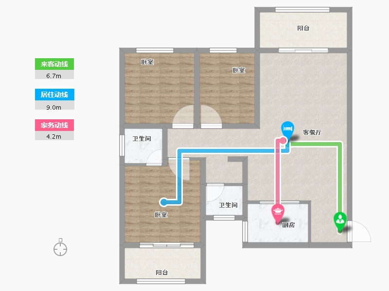 河南省-焦作市-孟州香格里拉花园榕园-106.00-户型库-动静线