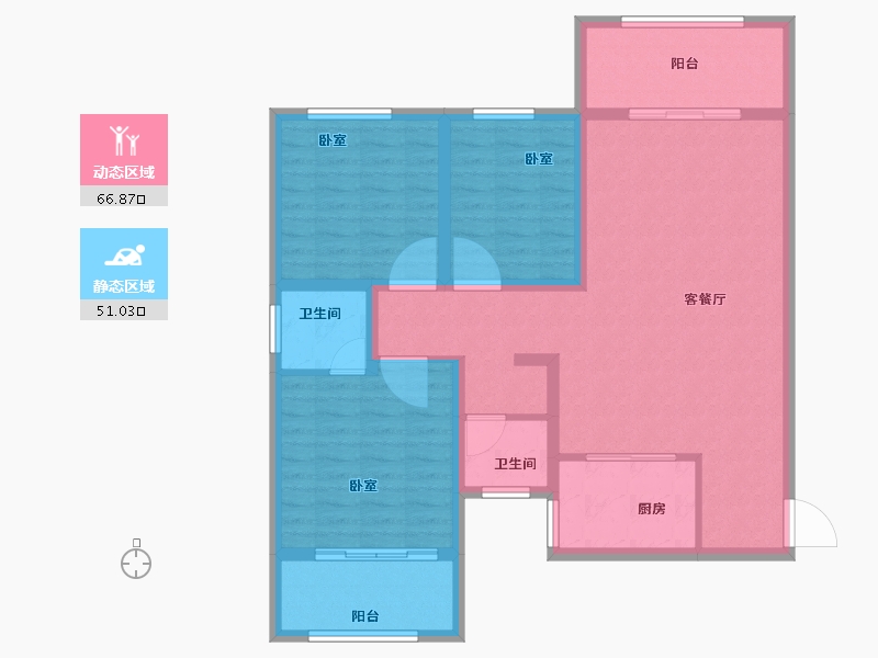 河南省-焦作市-孟州香格里拉花园榕园-106.00-户型库-动静分区