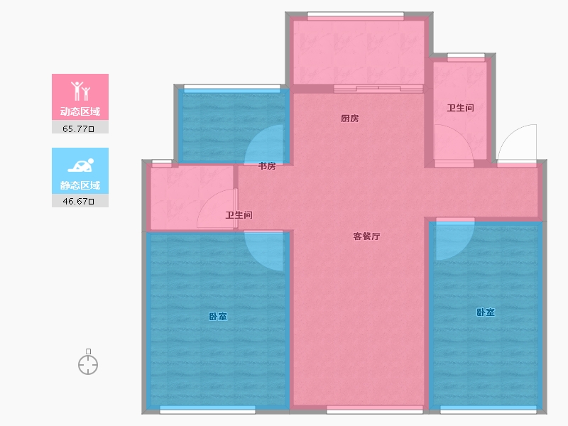 安徽省-黄山市-黄山颐高广场（空中书院）-102.00-户型库-动静分区