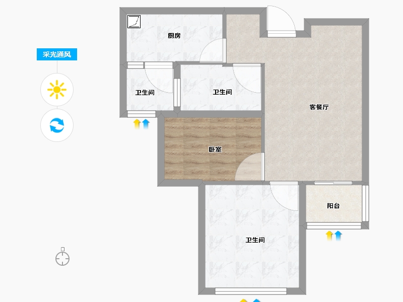 河南省-新乡市-郑州恒大未来之光-62.01-户型库-采光通风