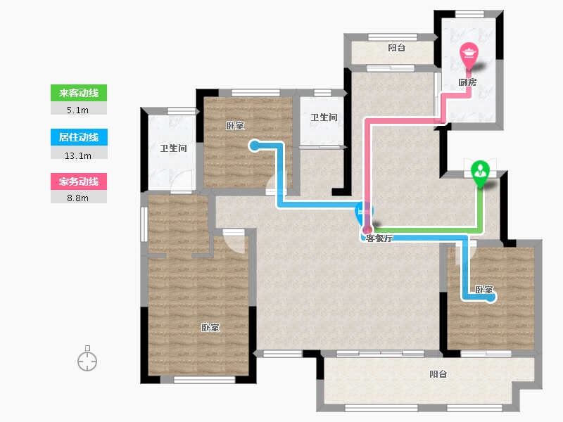 河南省-洛阳市-绿城桃花源-122.00-户型库-动静线