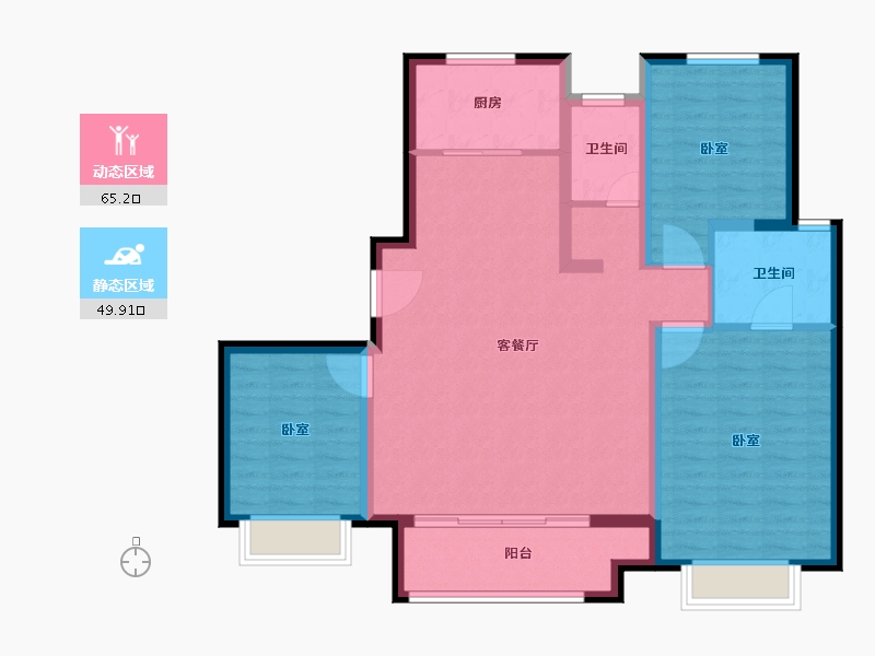 山东省-德州市-齐河新城悦隽-104.00-户型库-动静分区