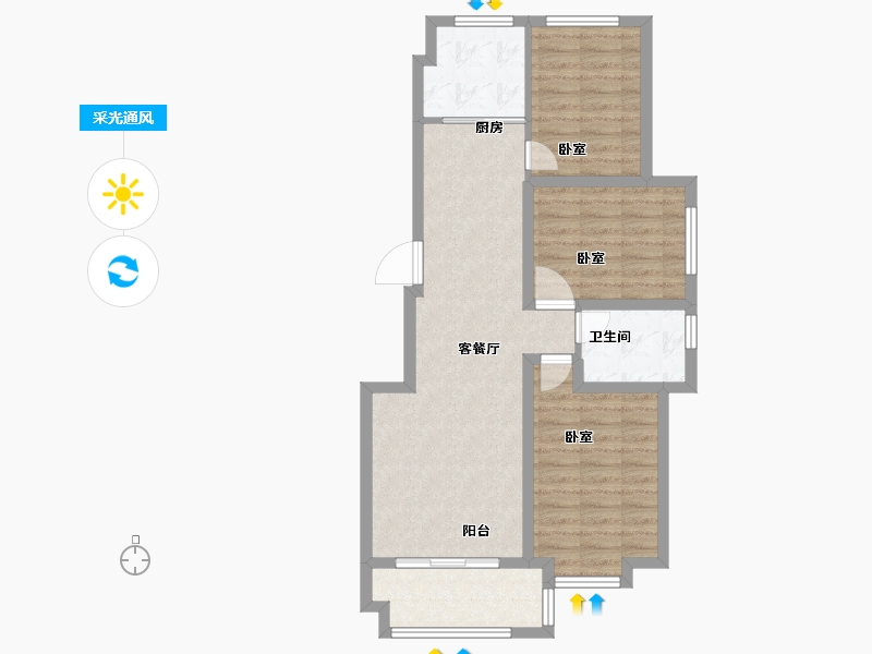 山东省-德州市-天润和园-78.00-户型库-采光通风