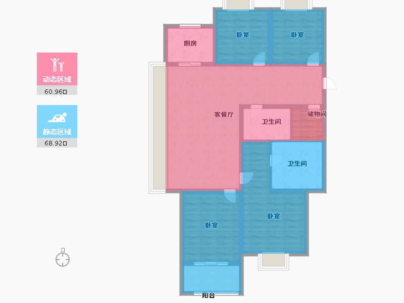 山东省-济宁市-西岸华府二期-115.99-户型库-动静分区