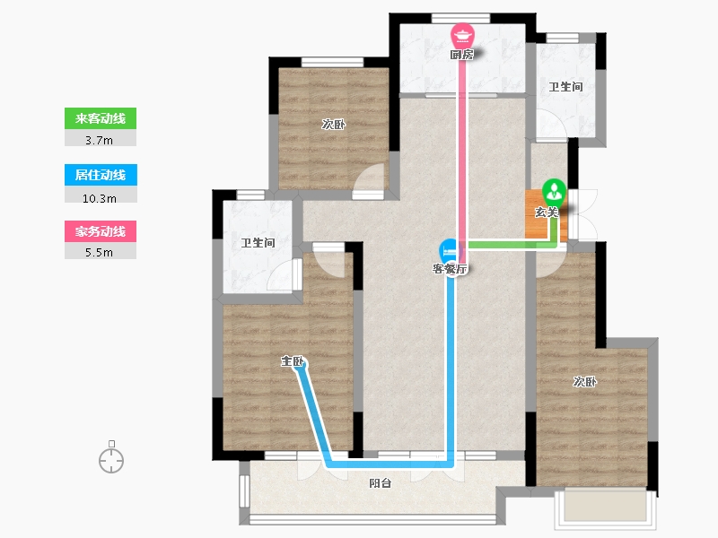 山东省-青岛市-檀府御园-96.92-户型库-动静线