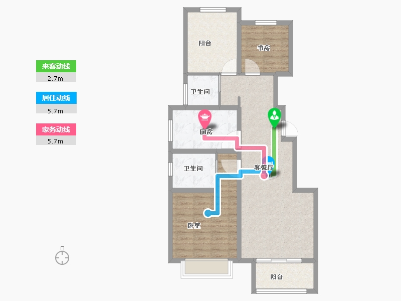 河南省-洛阳市-港龙雍河尚院-82.00-户型库-动静线