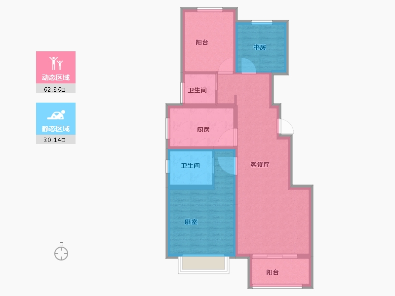 河南省-洛阳市-港龙雍河尚院-82.00-户型库-动静分区