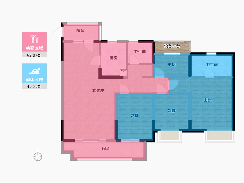 安徽省-蚌埠市-蚌埠淮上万达广场-102.40-户型库-动静分区