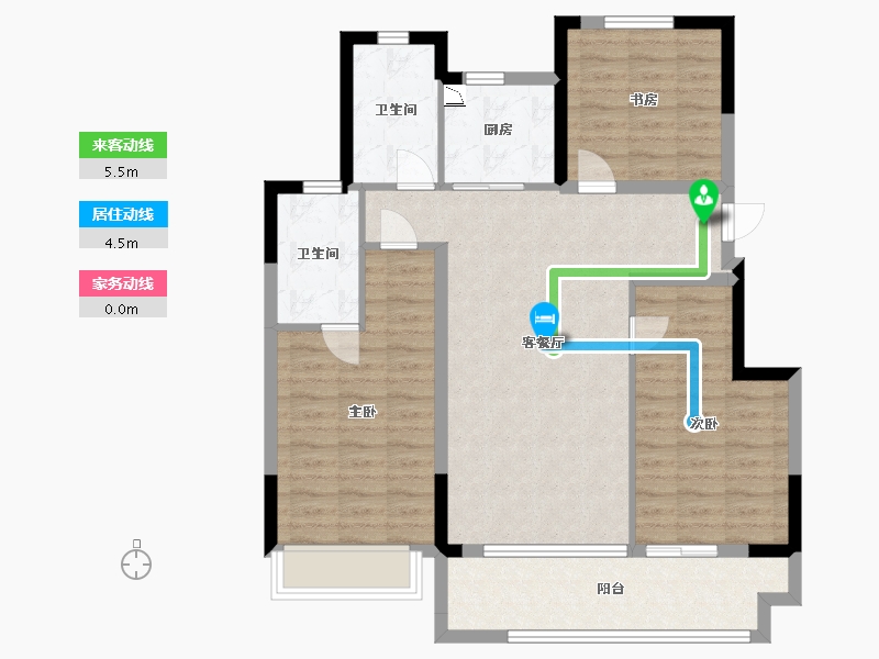 安徽省-蚌埠市-世茂中梁·云锦园-94.40-户型库-动静线