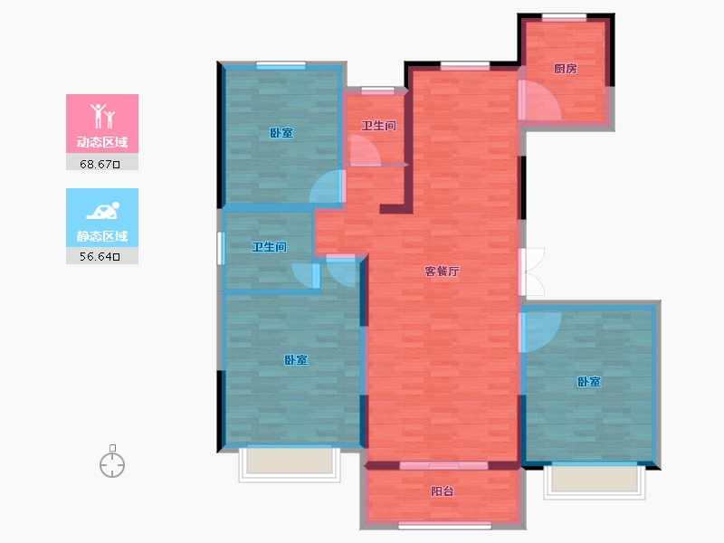 山东省-济南市-山钢现代逸城-113.01-户型库-动静分区