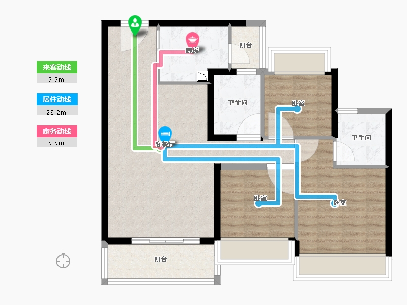 河南省-郑州市-昆明恒大国际健康城-84.31-户型库-动静线