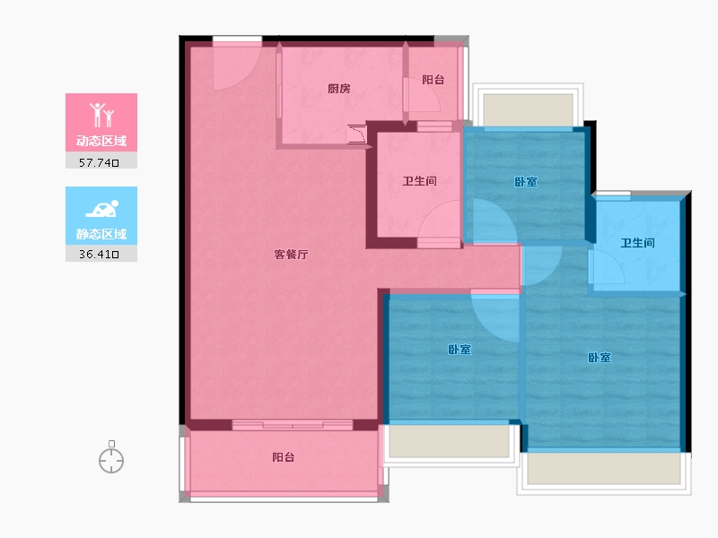 河南省-郑州市-昆明恒大国际健康城-84.31-户型库-动静分区