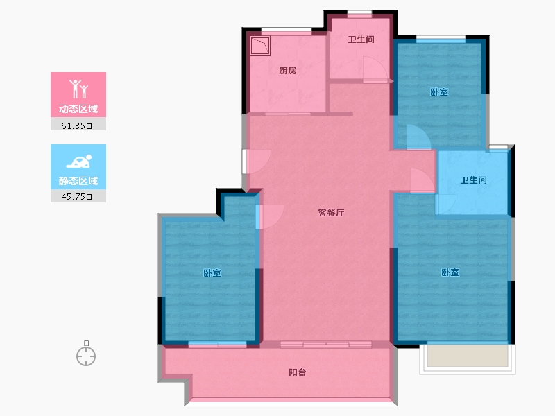 山东省-济南市-金地越秀凤鸣艺境-96.33-户型库-动静分区