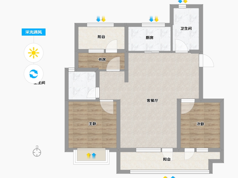 山东省-青岛市-星海府-78.00-户型库-采光通风