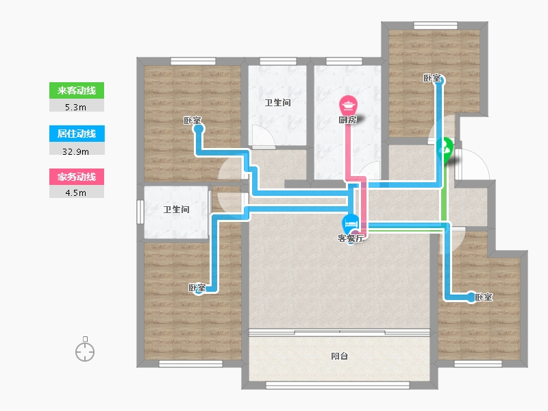 山东省-聊城市-民生冠宏智慧城-115.30-户型库-动静线