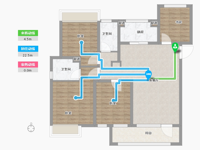 山东省-菏泽市-中璟珑璟湾-99.71-户型库-动静线