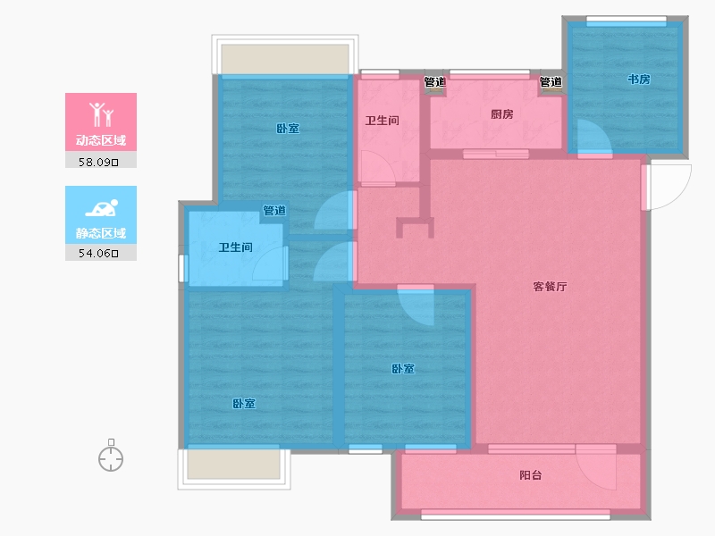 山东省-菏泽市-中璟珑璟湾-99.71-户型库-动静分区