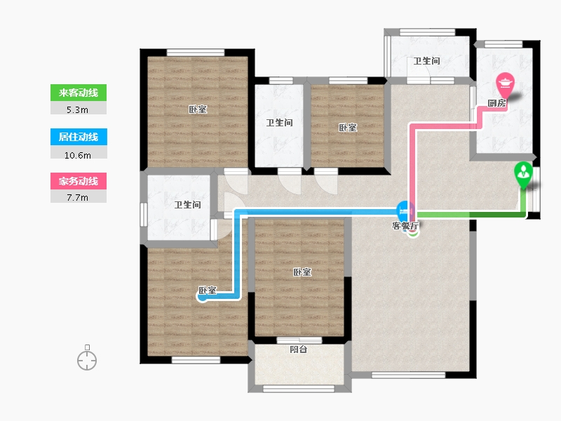 河南省-洛阳市-宜阳建业森林半岛-125.75-户型库-动静线