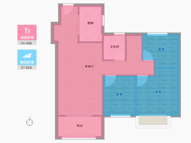 浙江省-嘉兴市-海樾风华-71.00-户型库-动静分区