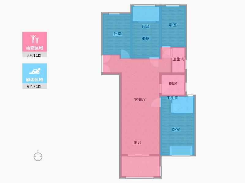 河南省-郑州市-啟福城-128.00-户型库-动静分区