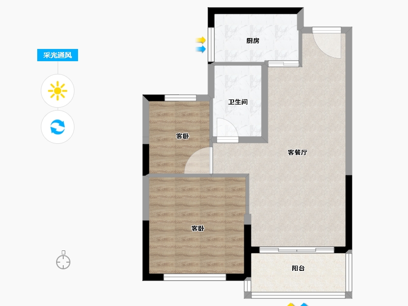 河南省-新乡市-开封恒大文化旅游城-66.00-户型库-采光通风